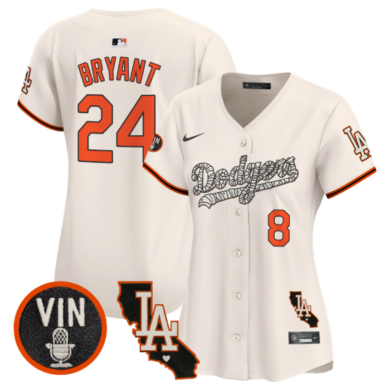 Women Los Angeles Dodgers #24 Bryant 2025 cream Limited Stitched Jersey